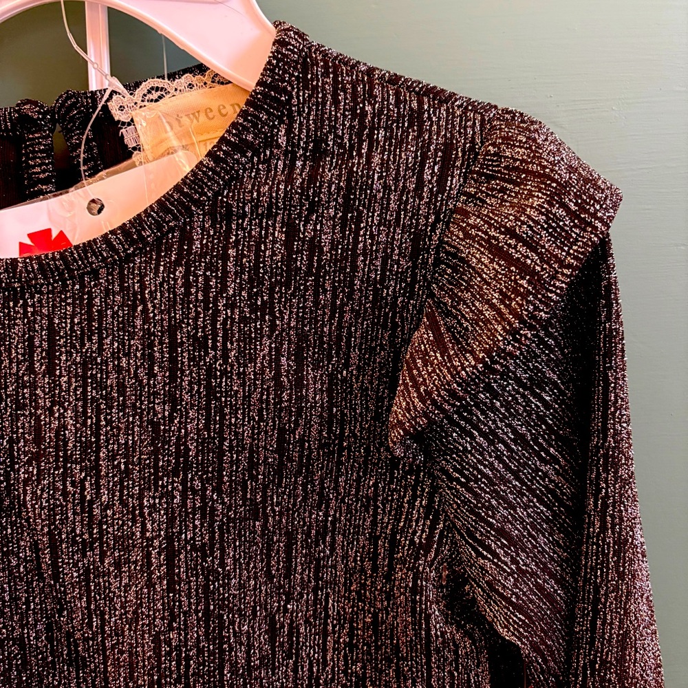 NWT Btween Black Sparkle Top/Pants Set